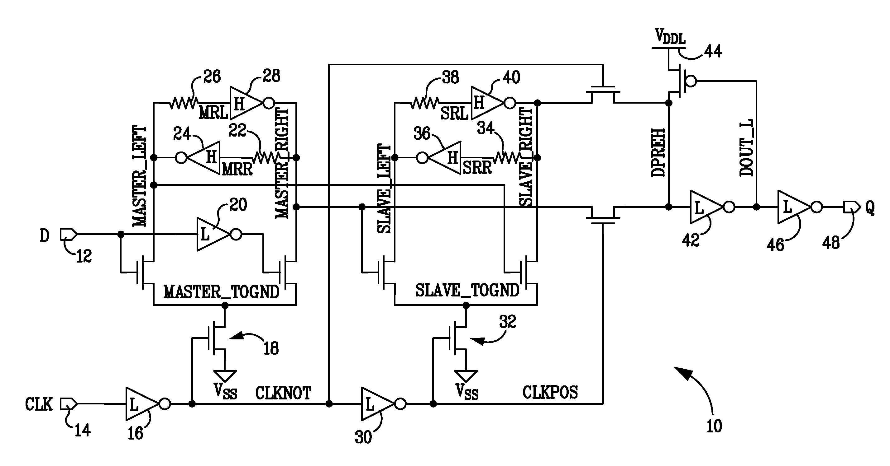 Sequential circuit design for radiation hardened multiple voltage integrated circuits