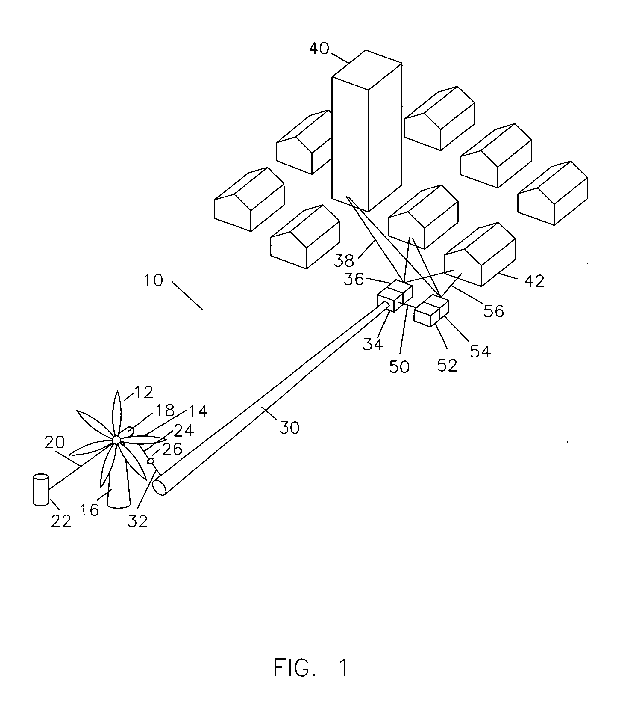 Method for transmission and storage of wind energy