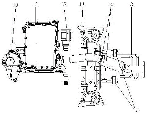 Automobile muffler inlet pipe assembly and its layout structure