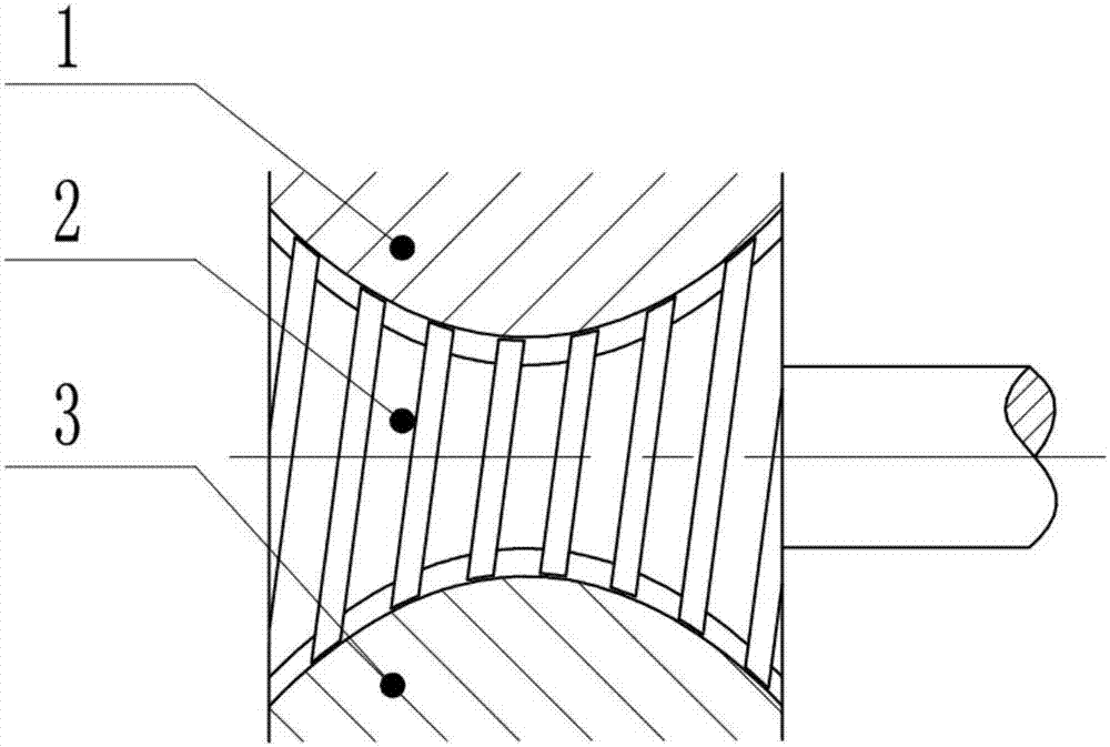 Hyperboloid spiral groove bearing