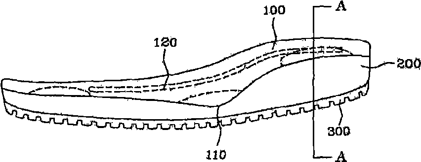 Sole for seesaw footwear