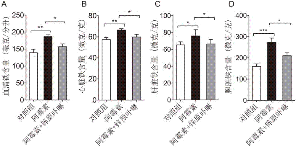 Application of HO (Heme Oxygenase)-1 inhibitor in preparing medicine for inhibiting doxorubicin-induced cardiotoxicity