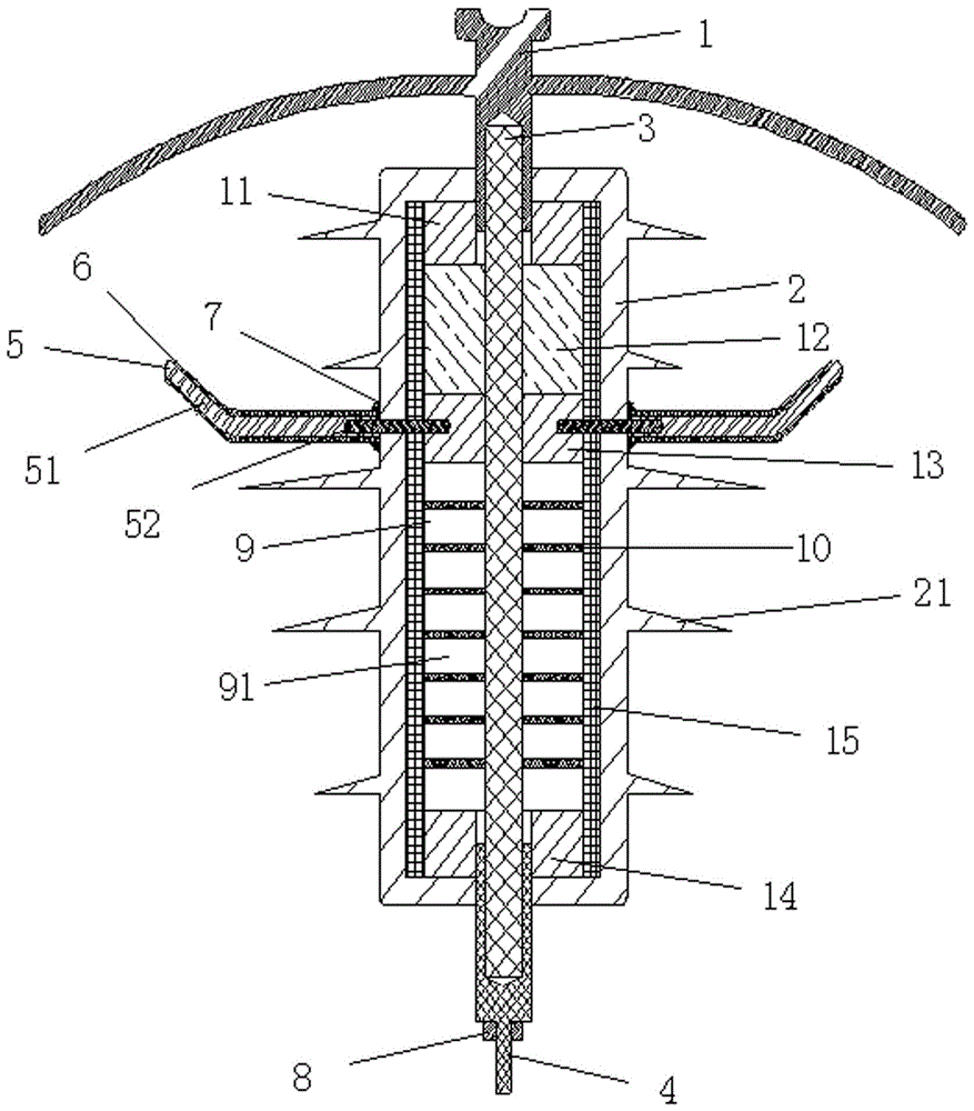 10kv multifunctional Anti-disaster insulator and preparation method therefor