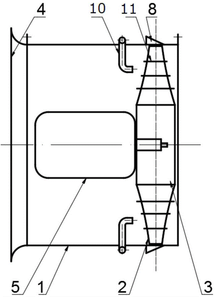 Spray axial flow fan with side wall spray pipes