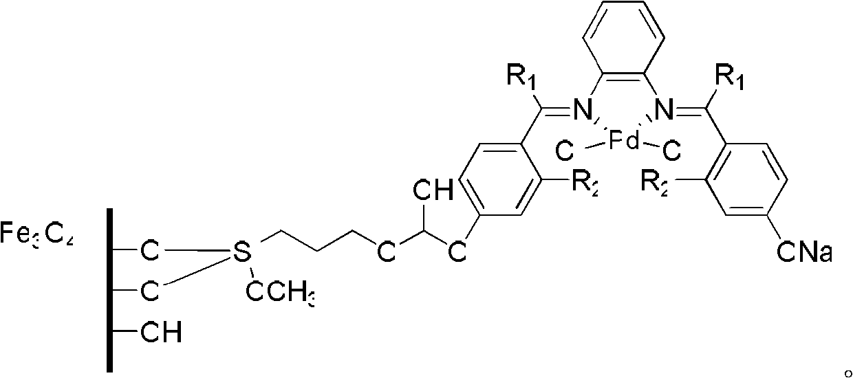 Magnetic bidentate imide palladium ligand catalyst and preparation method thereof