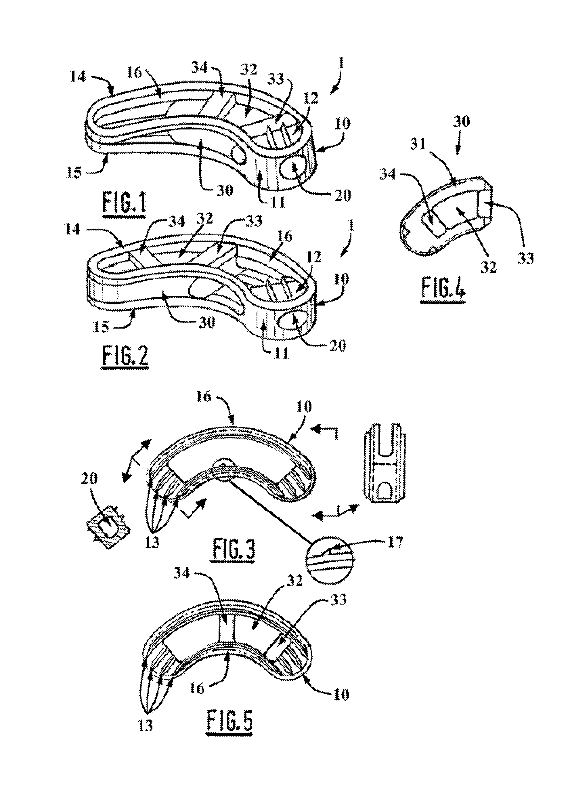 Expandable cage for vertebral surgery involving lumbar intersomatic fusion by a transforaminal posterior approach