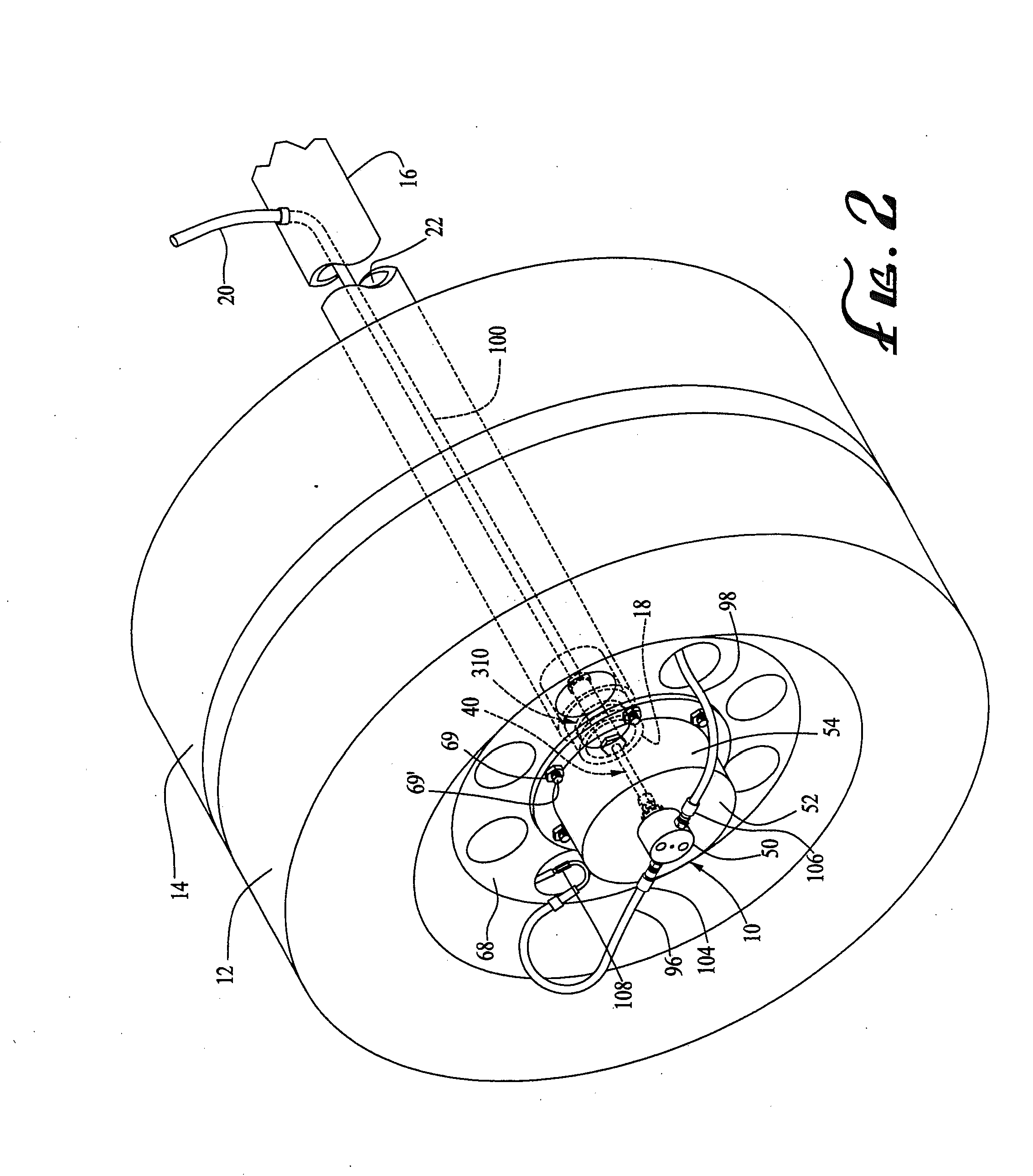 Rotary Union Assembly For Use In Air Pressure Inflation Systems For Tractor Trailer Tires