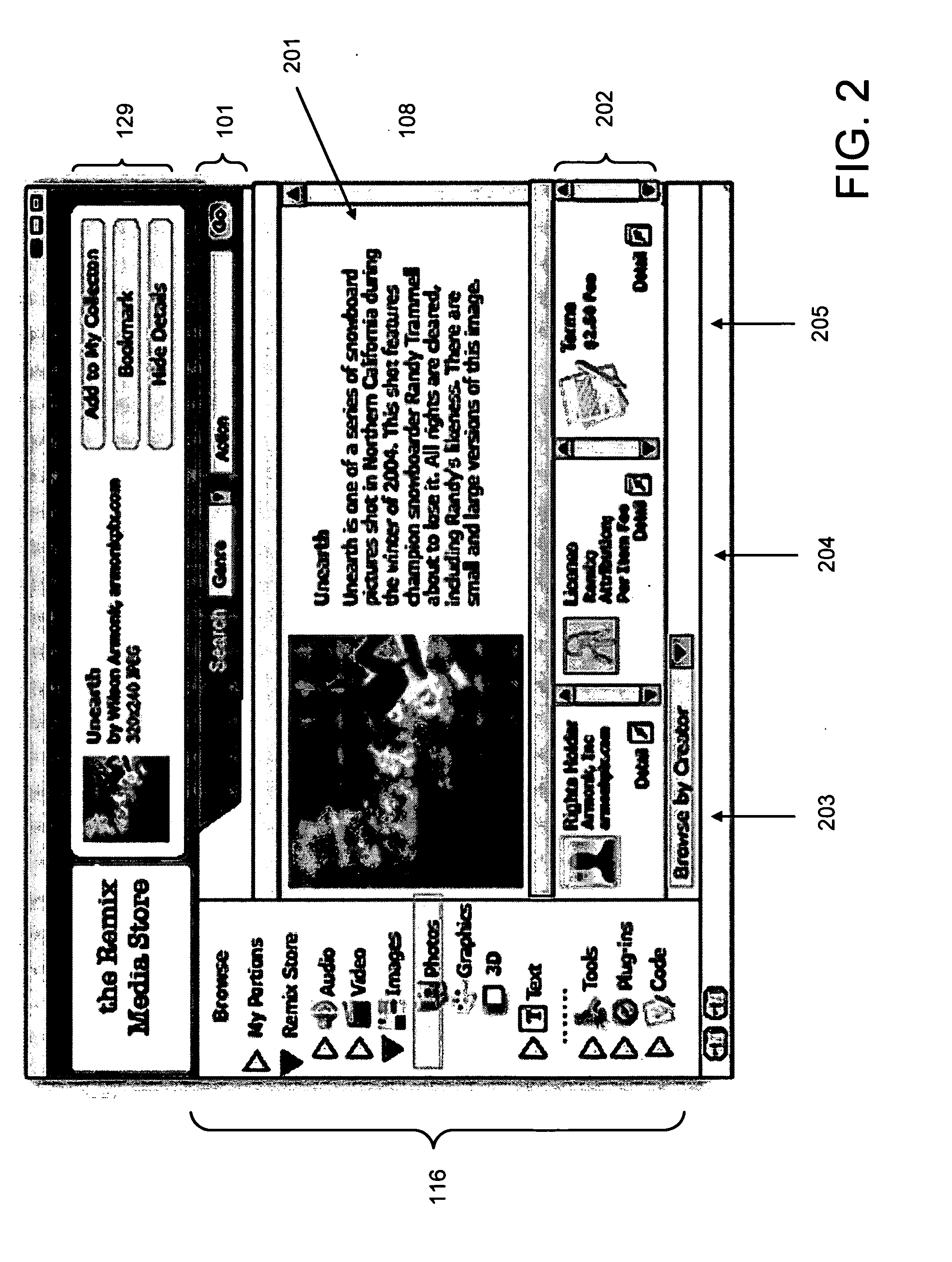 Method of creating a media item portion database