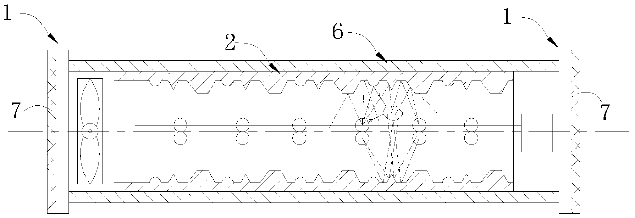 Circulating air multidirectional ultraviolet irradiation disinfection system and disinfection device thereof