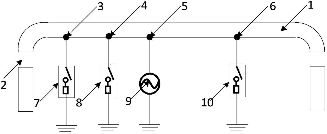 Metal frame mobile phone antenna, control system and communication terminal