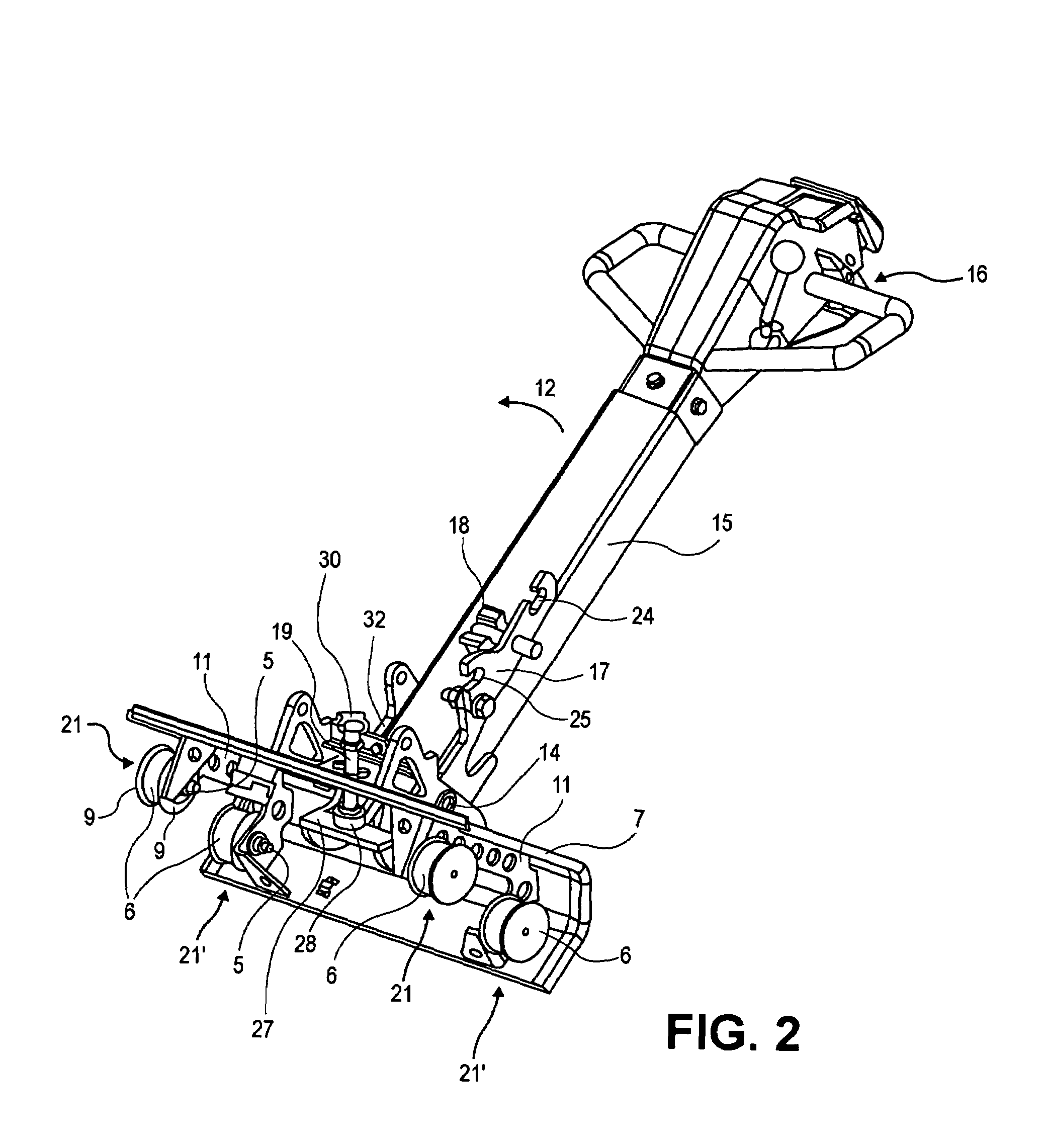 Vibratory damped guide lever for a working device