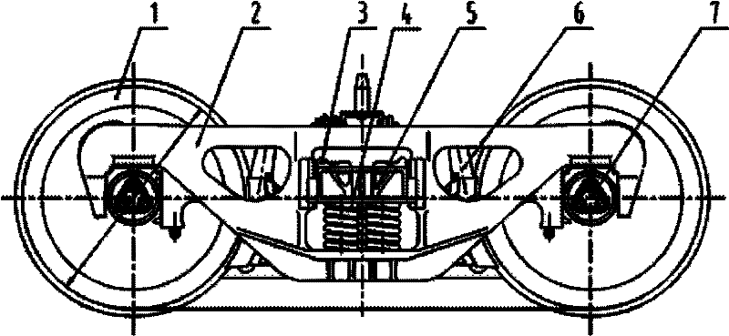 Bogie of narrow gauge railway vehicle