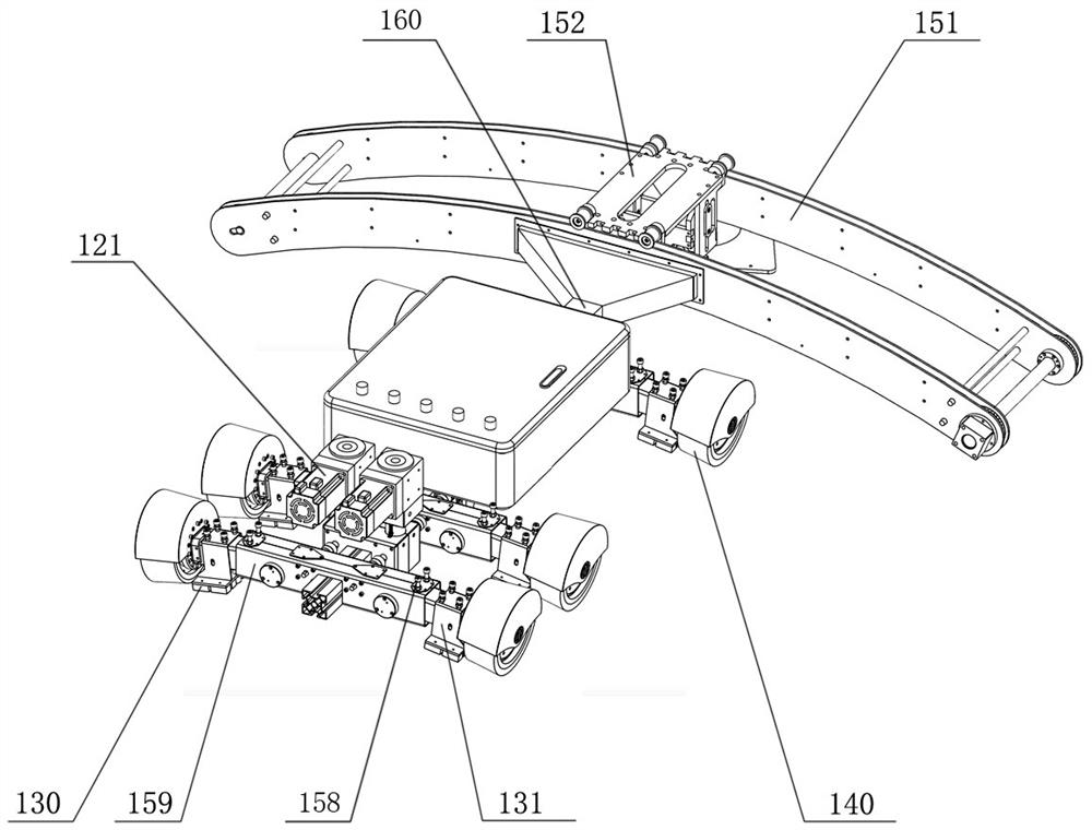 Self-attaching type movable supporting arm of wall-climbing robot