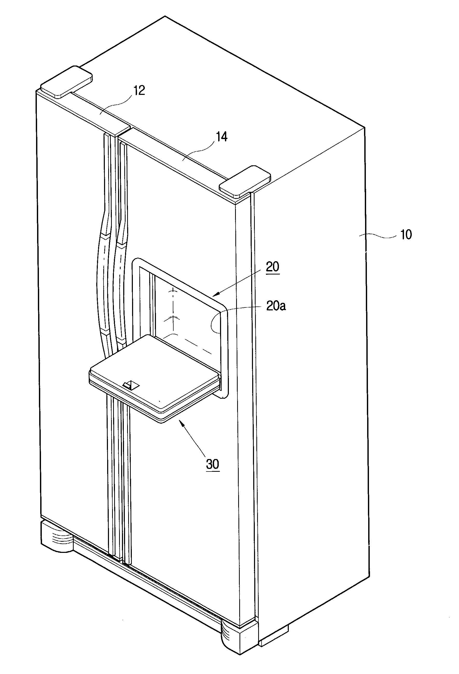 Refrigerator home bar unit door