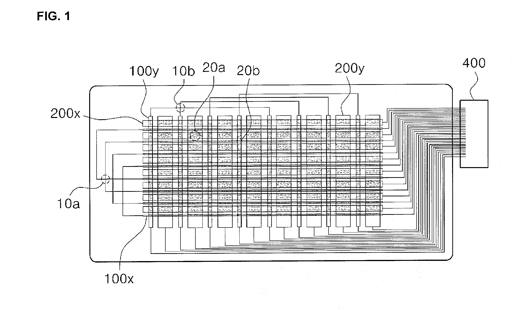 Touch panel having intersection structures for sensing patterns