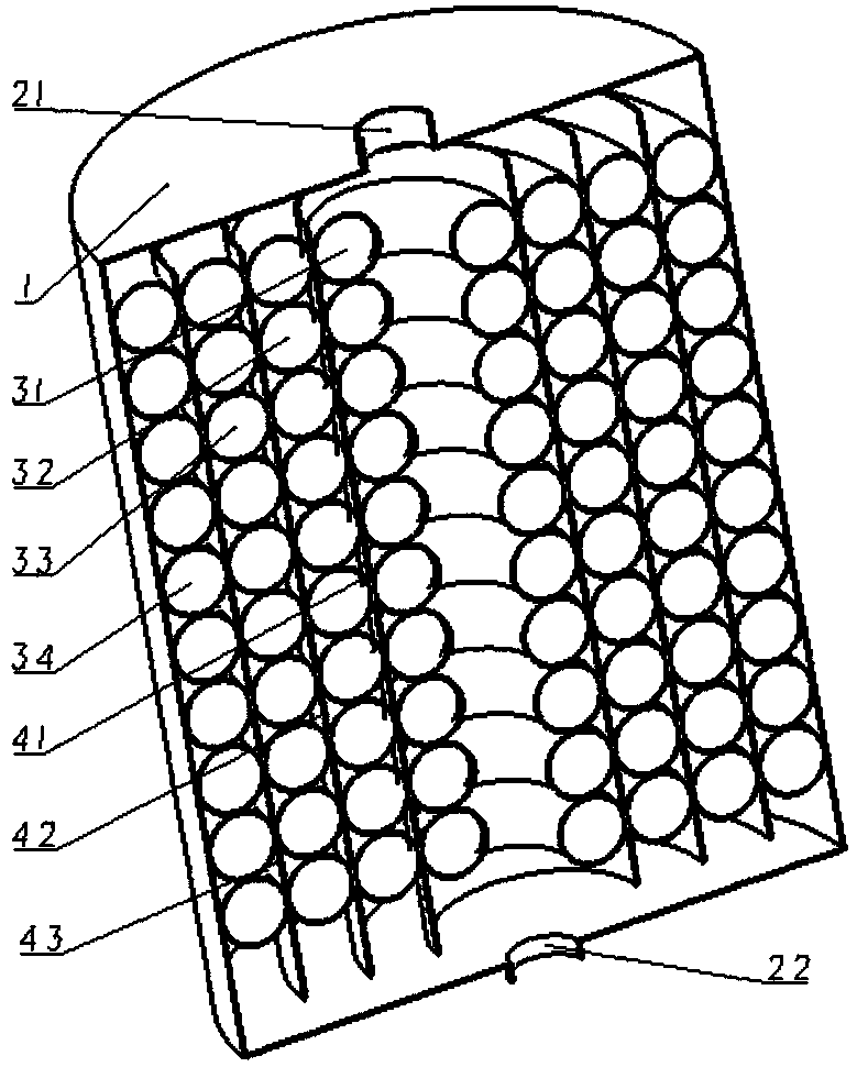 Anti-inertial impact liquid tank with cylindrical helical tube inside