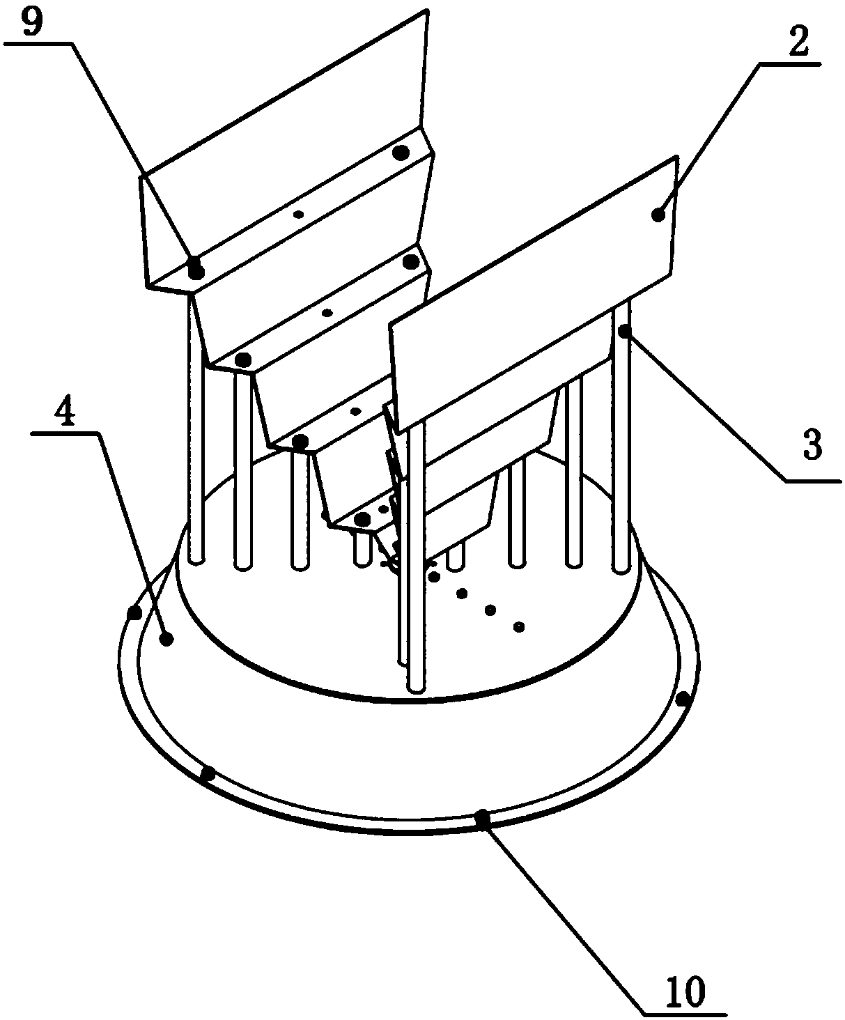 Omni-directional vertical polarization broadband VHF waveband antenna used for ground communication station installation