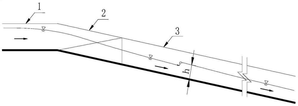 Water channel capable of forming V-shaped flow state and used for fire fighting rescue and flow state design method