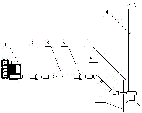 Pneumatic sweeping and conveying system of road sweeper