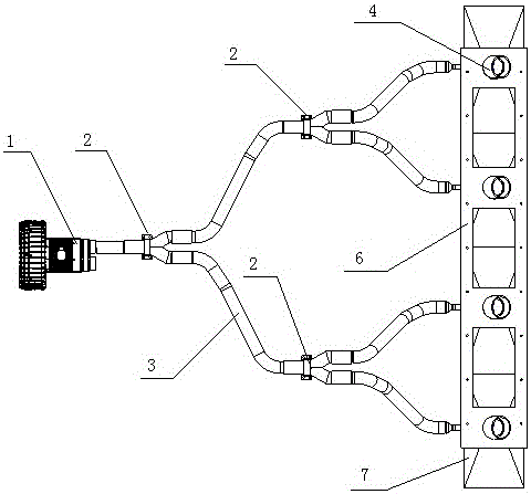 Pneumatic sweeping and conveying system of road sweeper