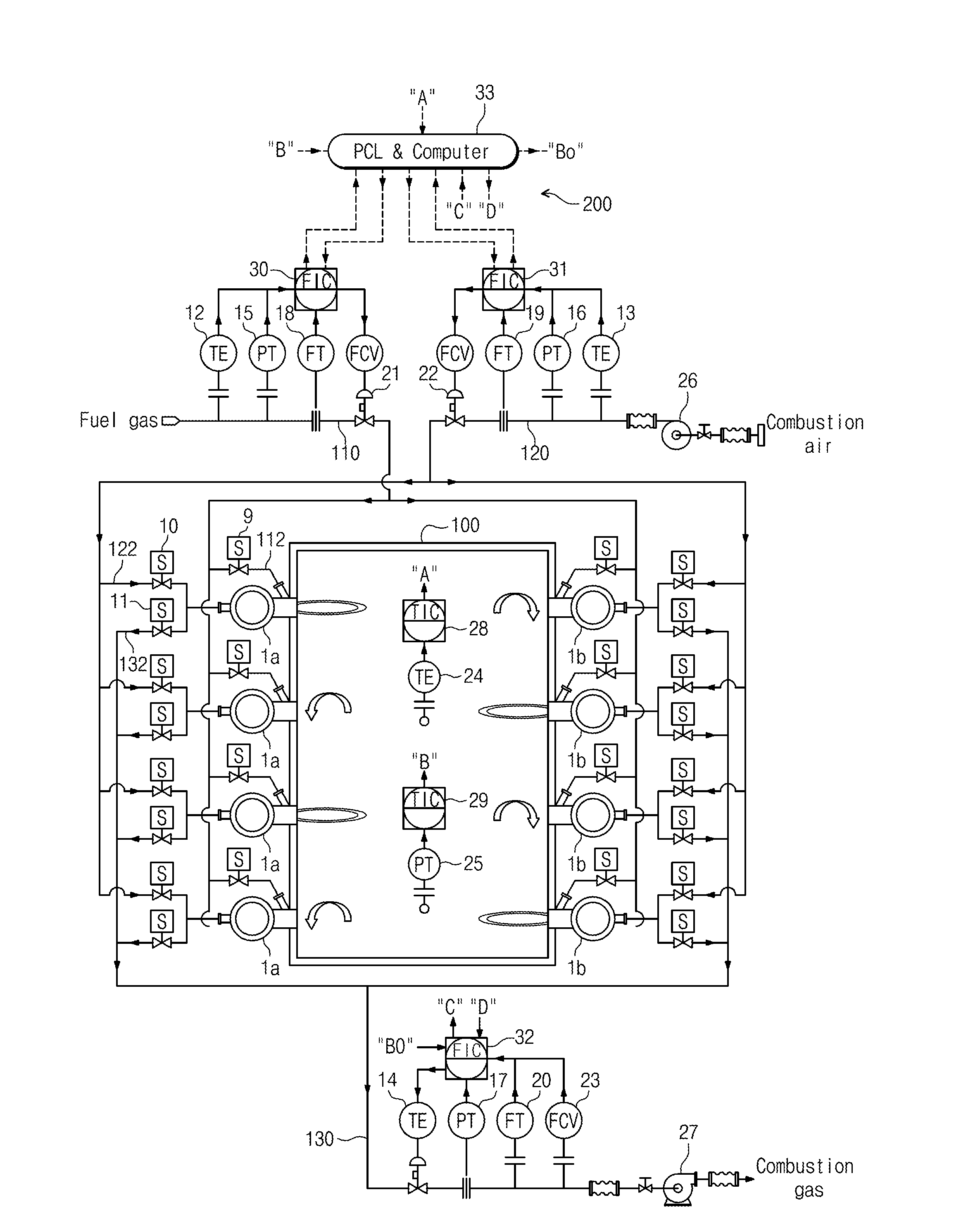 Apparatus and method of controlling combustion exhaust for regenerative heating furnace