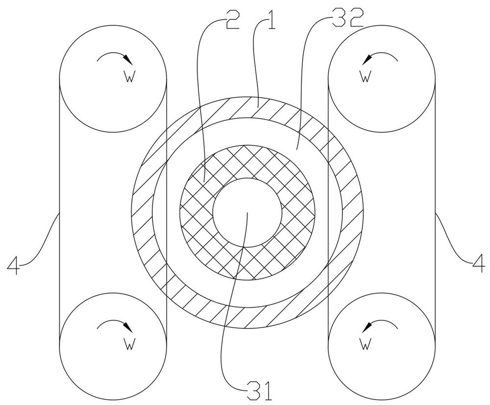 Heating cigarette double-filament gathering device and cigarette core rod forming system