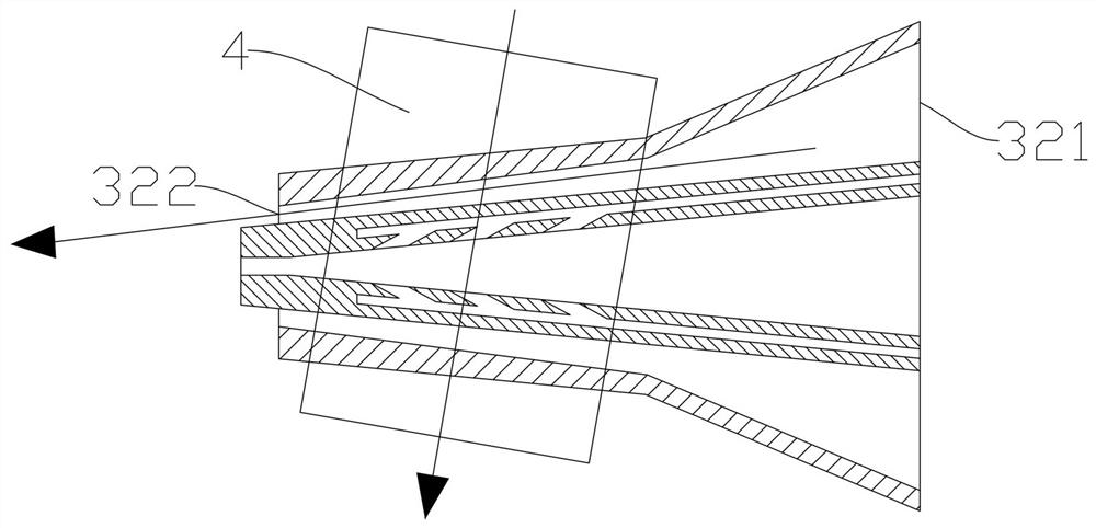 Heating cigarette double-filament gathering device and cigarette core rod forming system