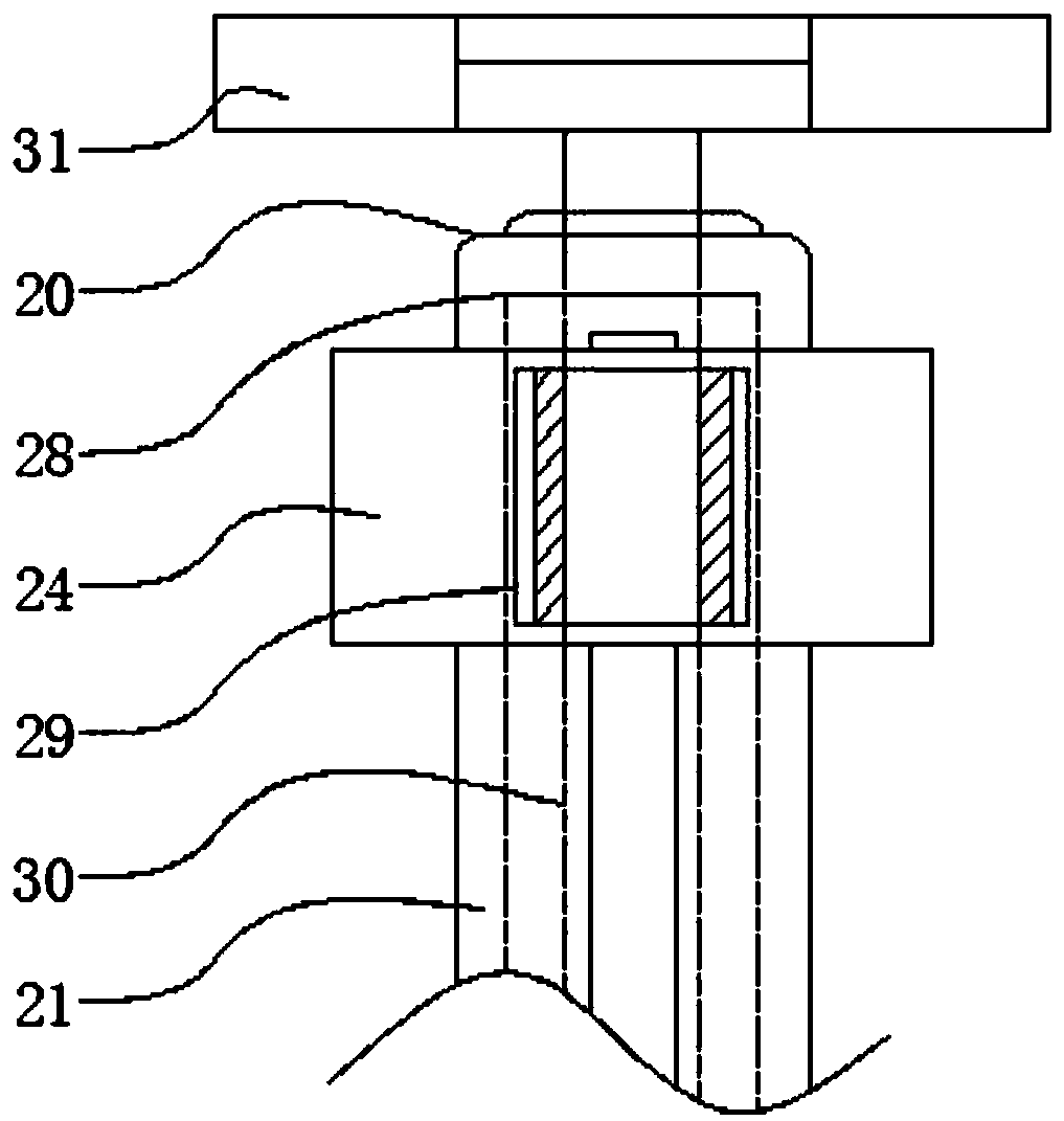 Supporting device with protection structure for building construction