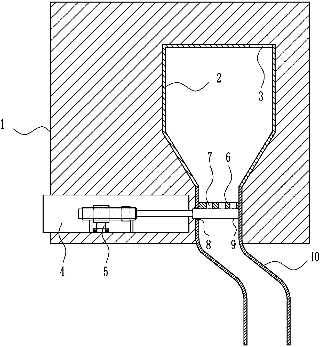 Intermittent feeding device for carbon dust