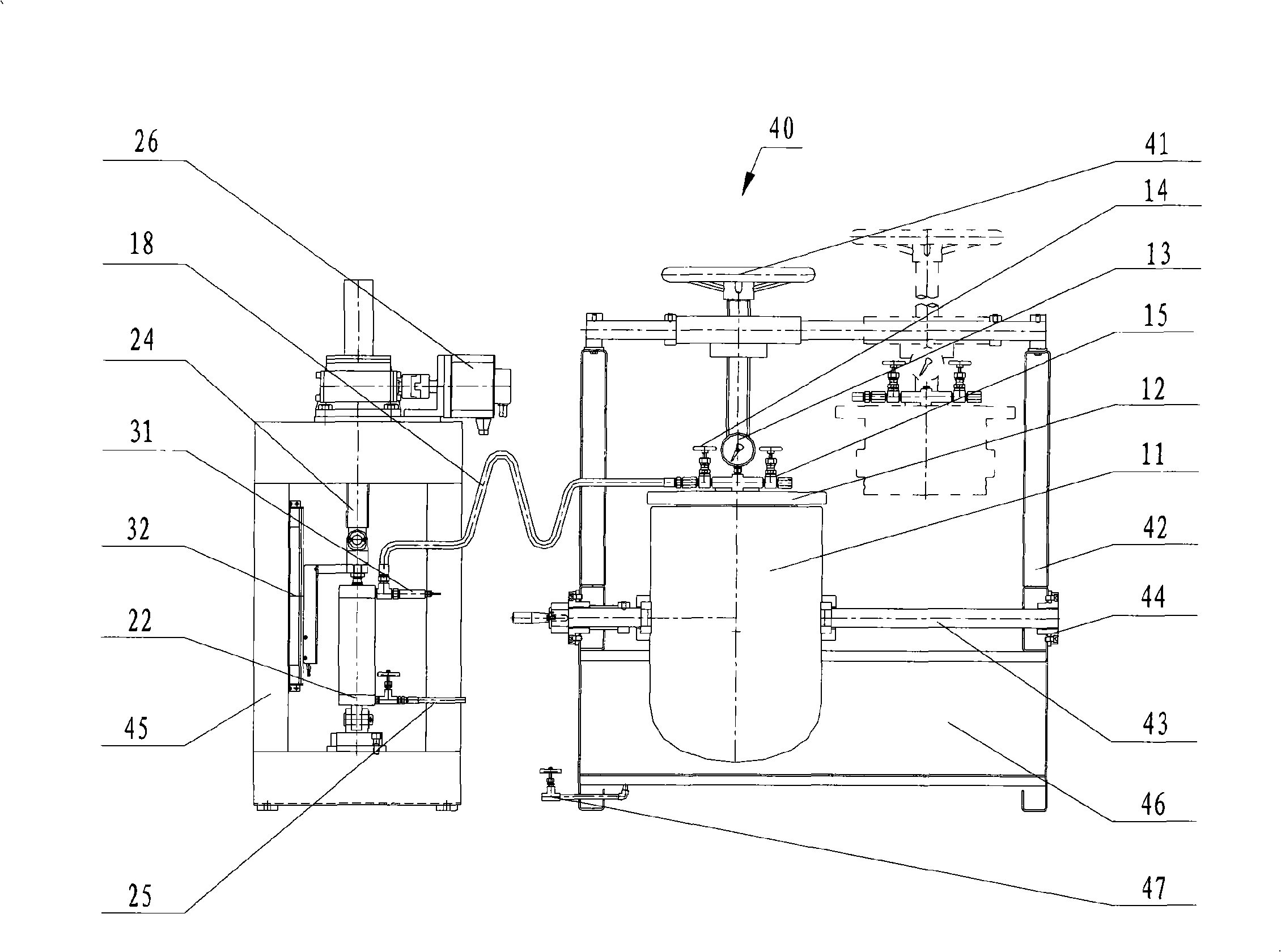 Measuring apparatus and test method for volume elastic modulus of solid buoyancy material