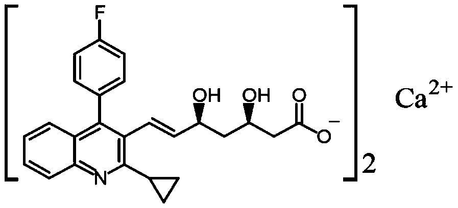 Pitavastatin calcium tablet pharmaceutical composition and its dry or wet preparation method