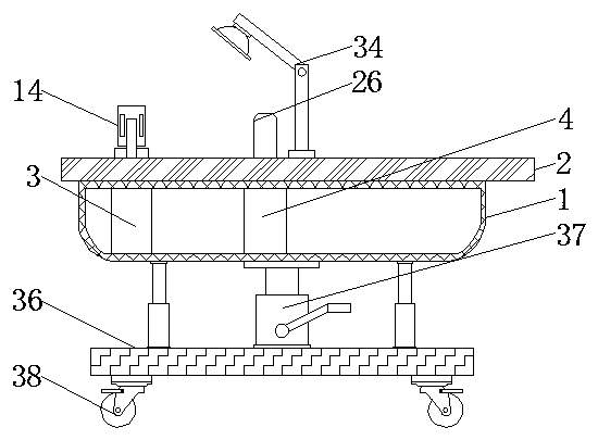 An examination table based on children's oral surgery and its use method