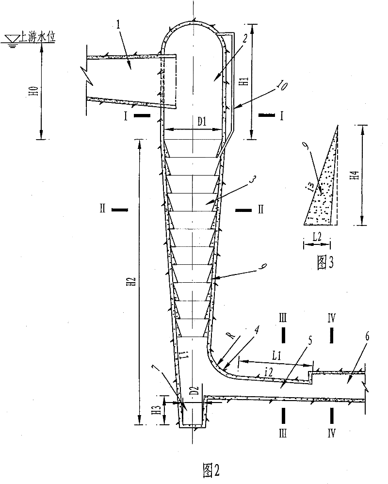 Conical swirling flow vertical shaft