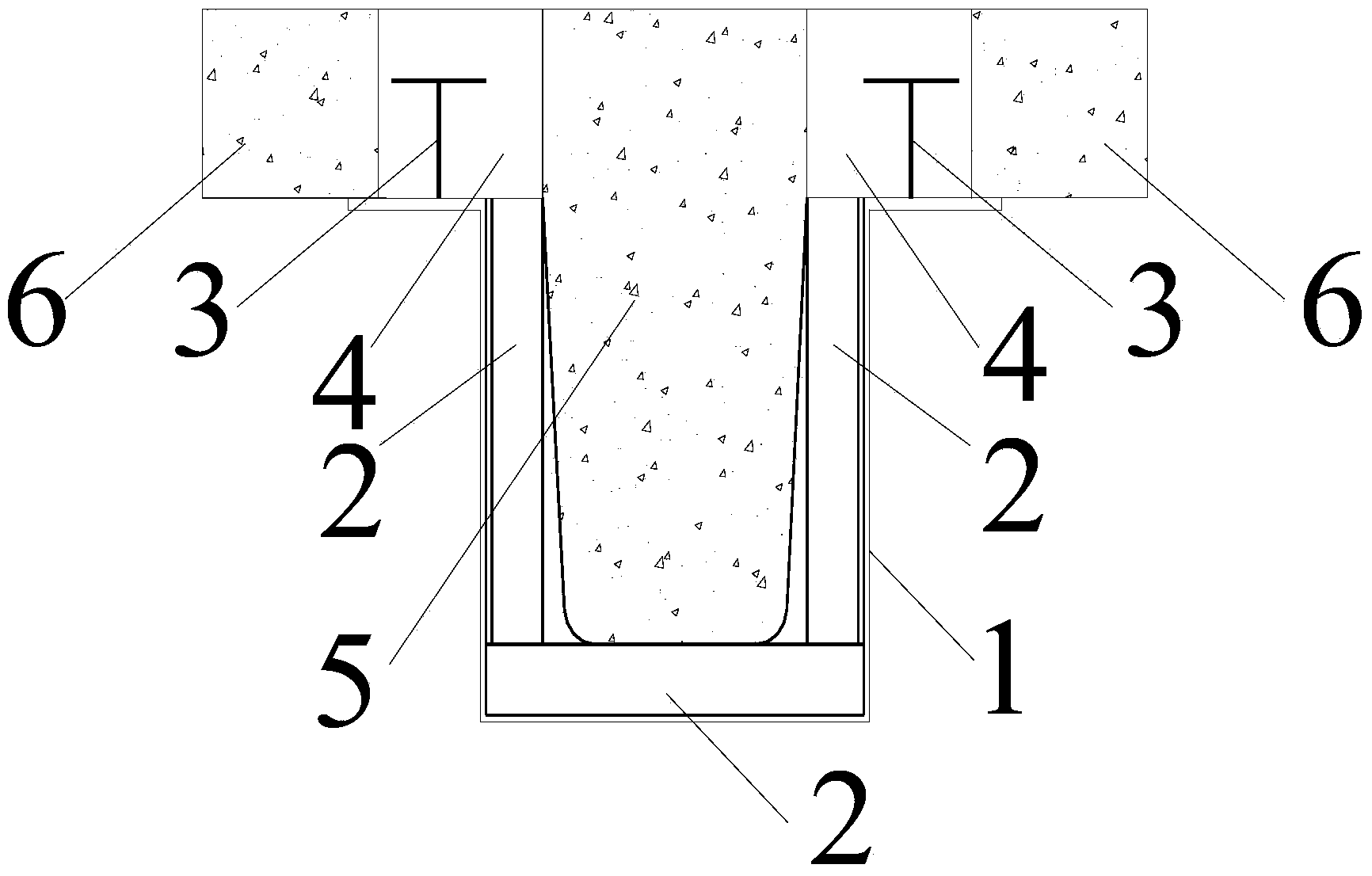 Reinforcing device of concrete beam and construction method thereof