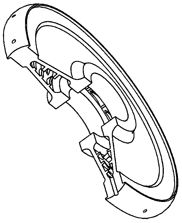 Twin-web rotor disc provided with disc cavity flow-guide rib plates