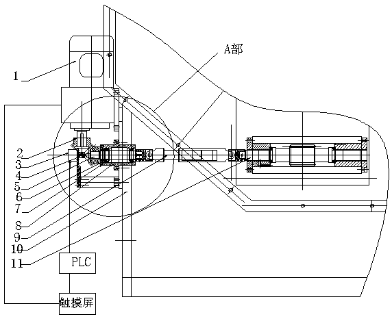 Upper die stamping electrically-controlled numerical adjusting device of ultra-large-size powder press