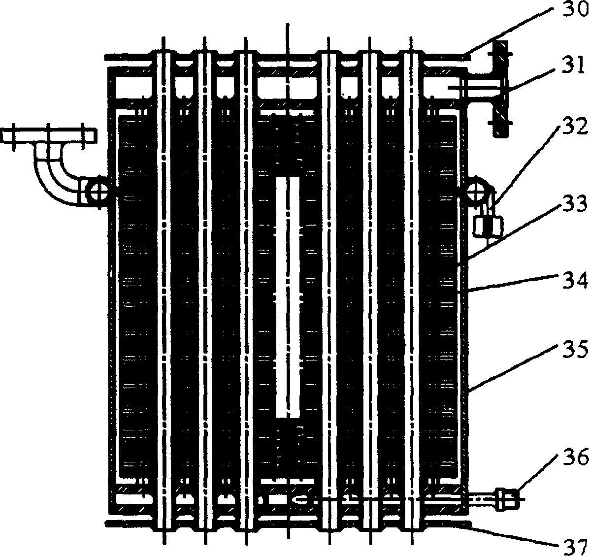 Separation heat-pipe type absorbing ice machine used for ship