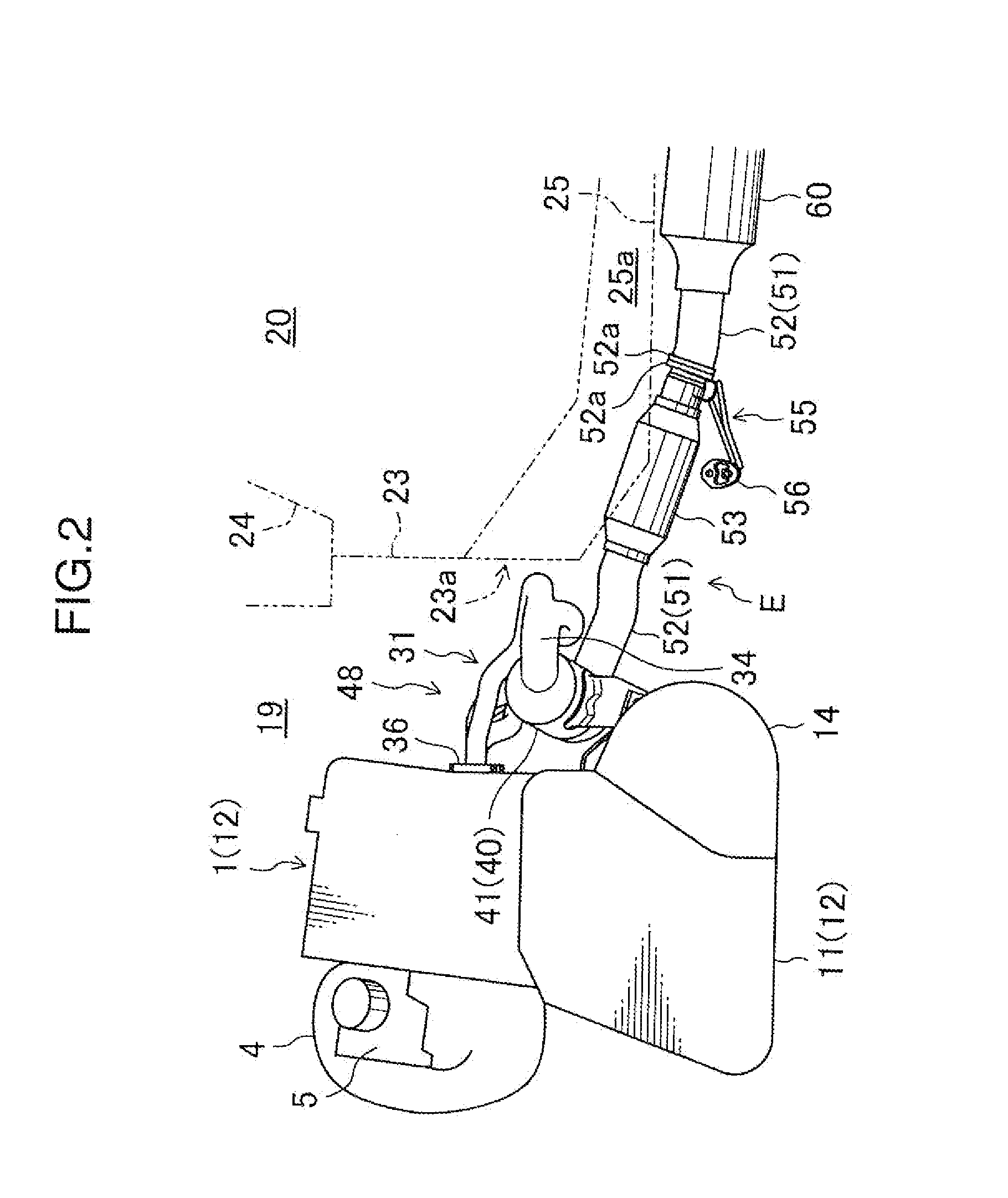 Exhaust apparatus for transverse engine