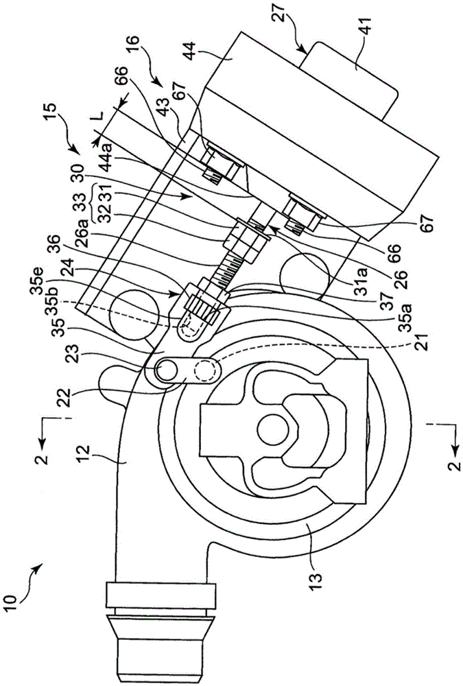 Nozzle vane opening limit stop structure for turbocharger