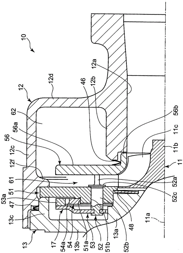 Nozzle vane opening limit stop structure for turbocharger