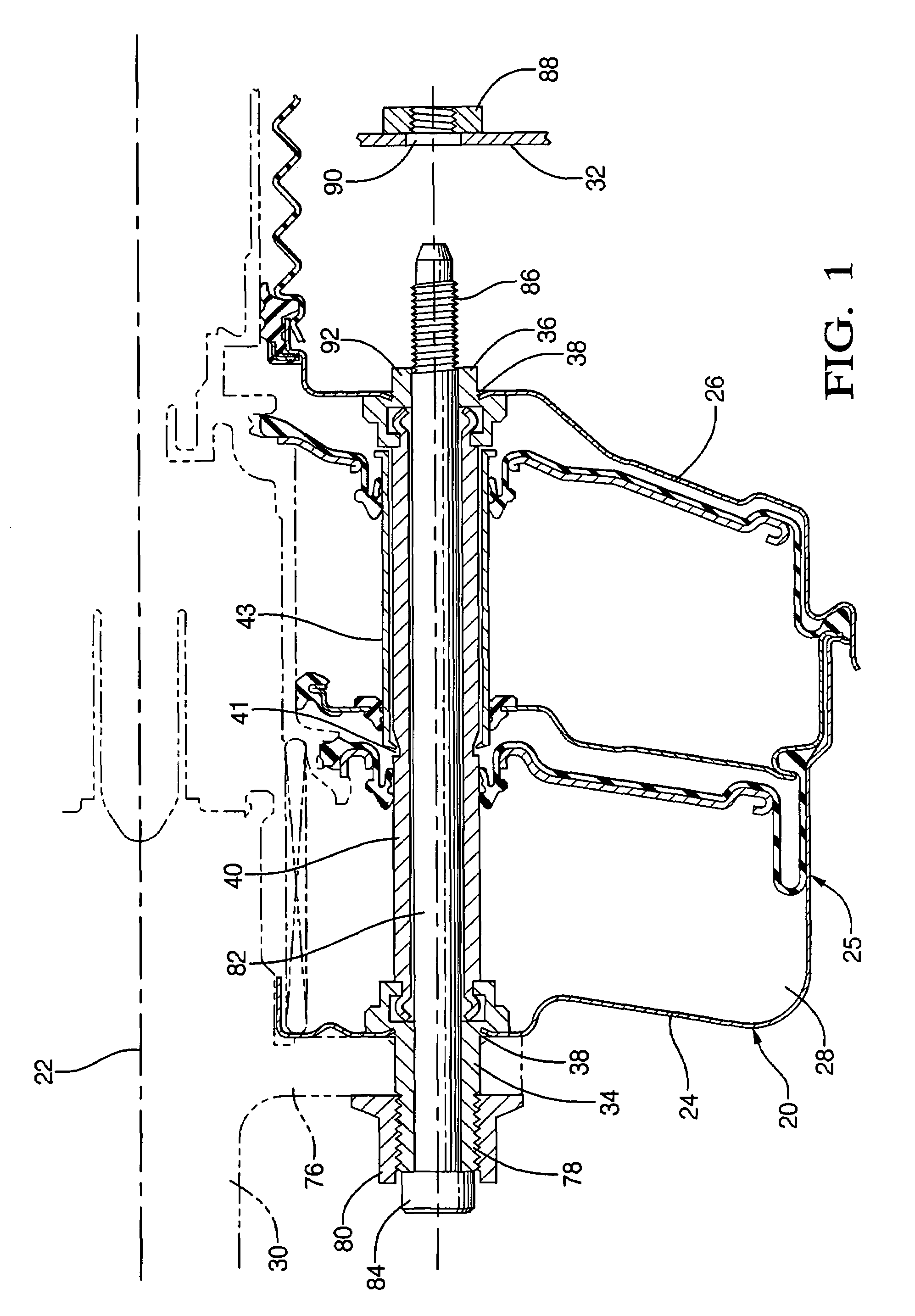 Brake booster with deformationally sealed passage and method of manufacture