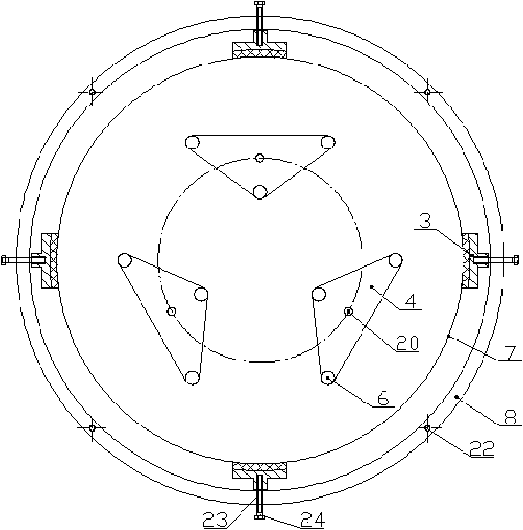 Polishing device for eliminating coining effect of lightweight reflecting mirror