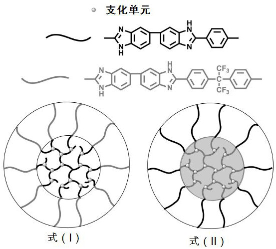 Branched block polymer for proton exchange membrane, preparation method and application