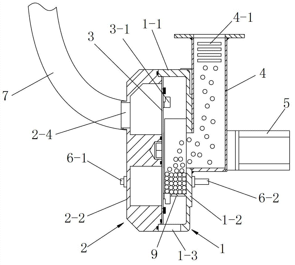 Air-suction-type seed sowing device for seeding machine