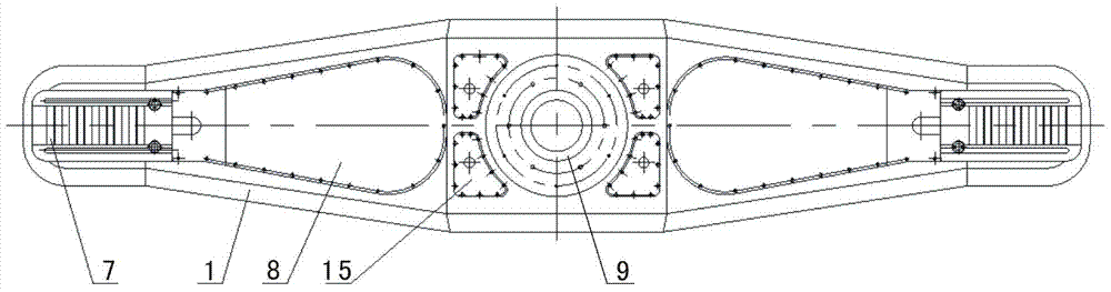 Dynamic centrifuge integrated rigid arm