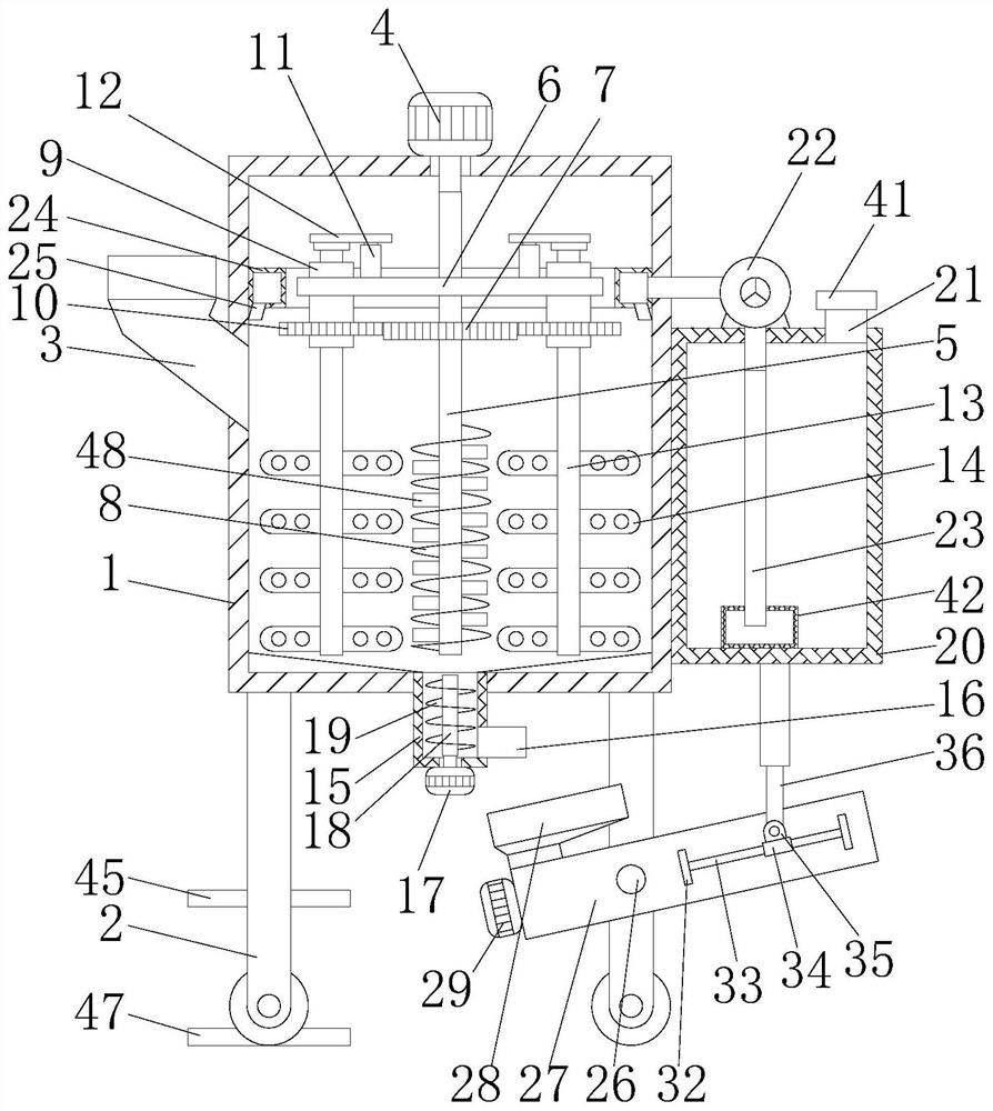 A kind of cement mixing conveying mechanism and operation method for building construction