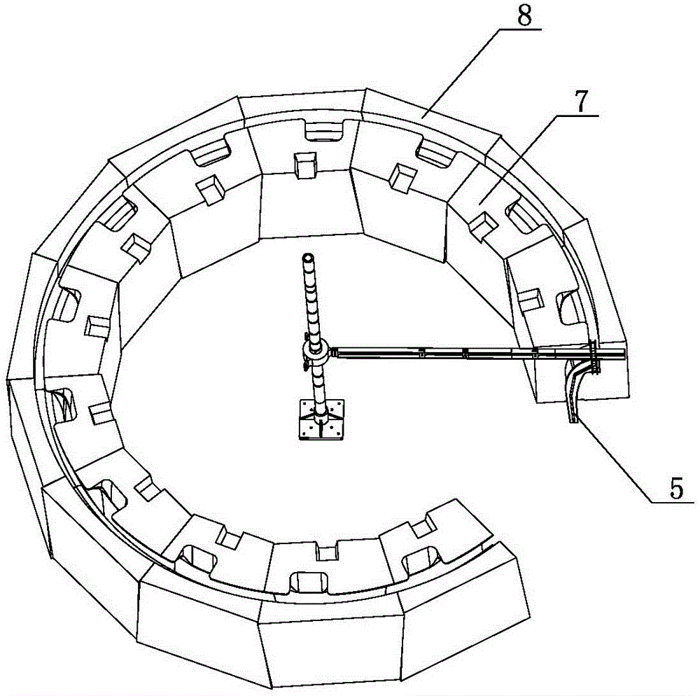 Core setting size control device and method for annular casting