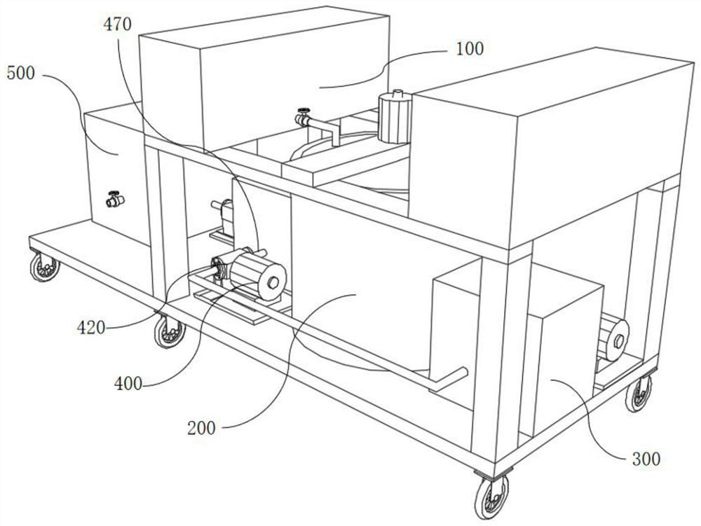 Glue solution production device for preparing glass fiber reinforced plastic material and production method of glue solution production device