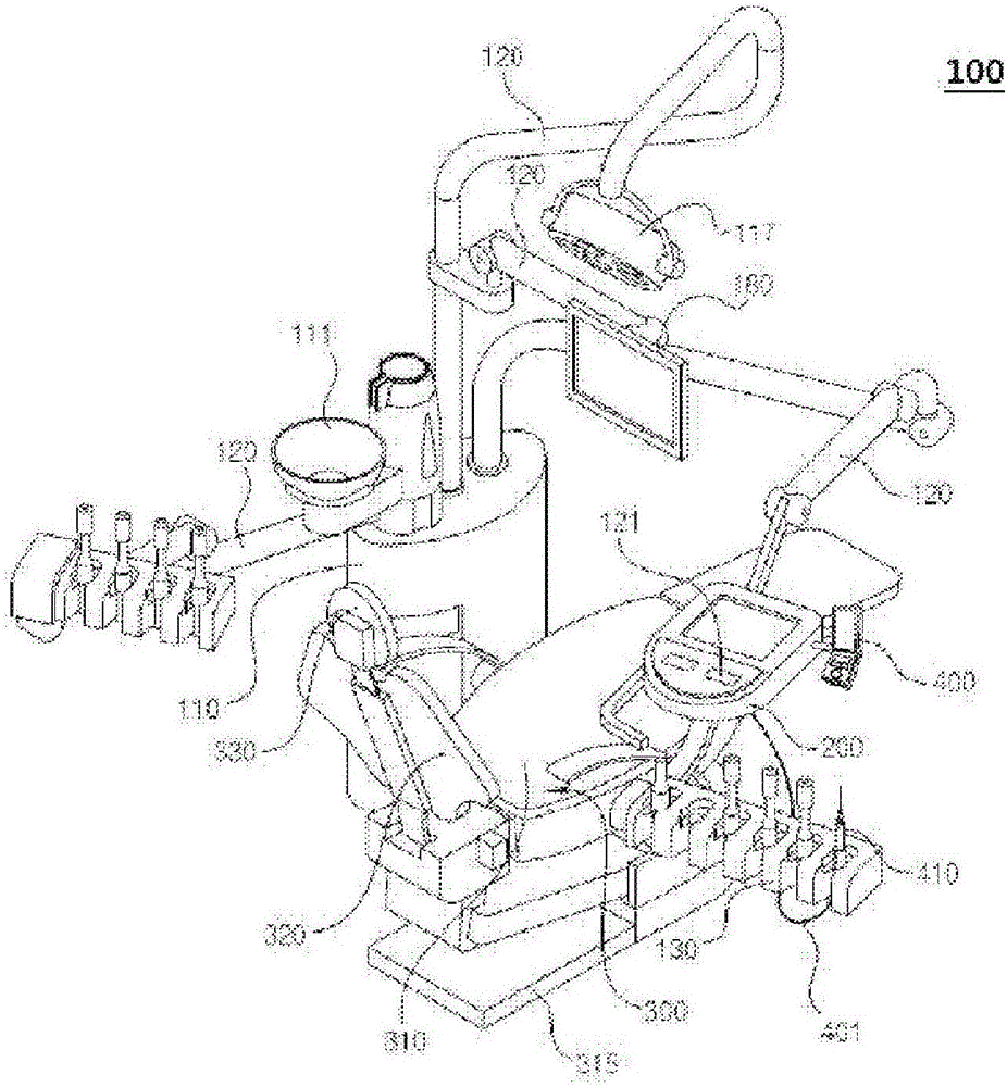 Sterilized and washable spittoon and dental unit chair using same