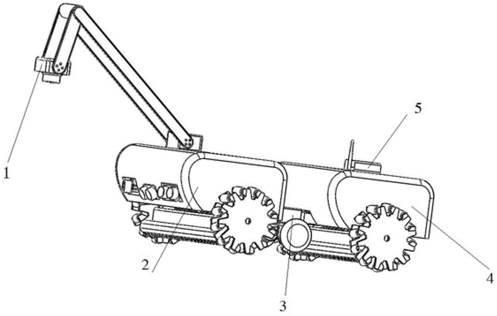 Negative pressure absorption climbing type robot used for detecting fissure of bridge